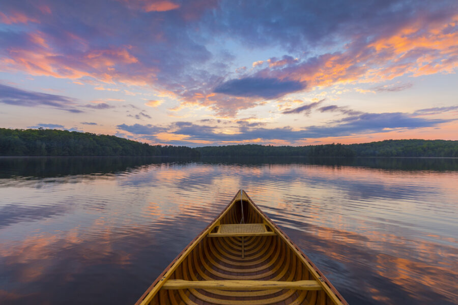 Photo of a Canoe on West Hawk Lake near Our Whiteshell Lake Resort.